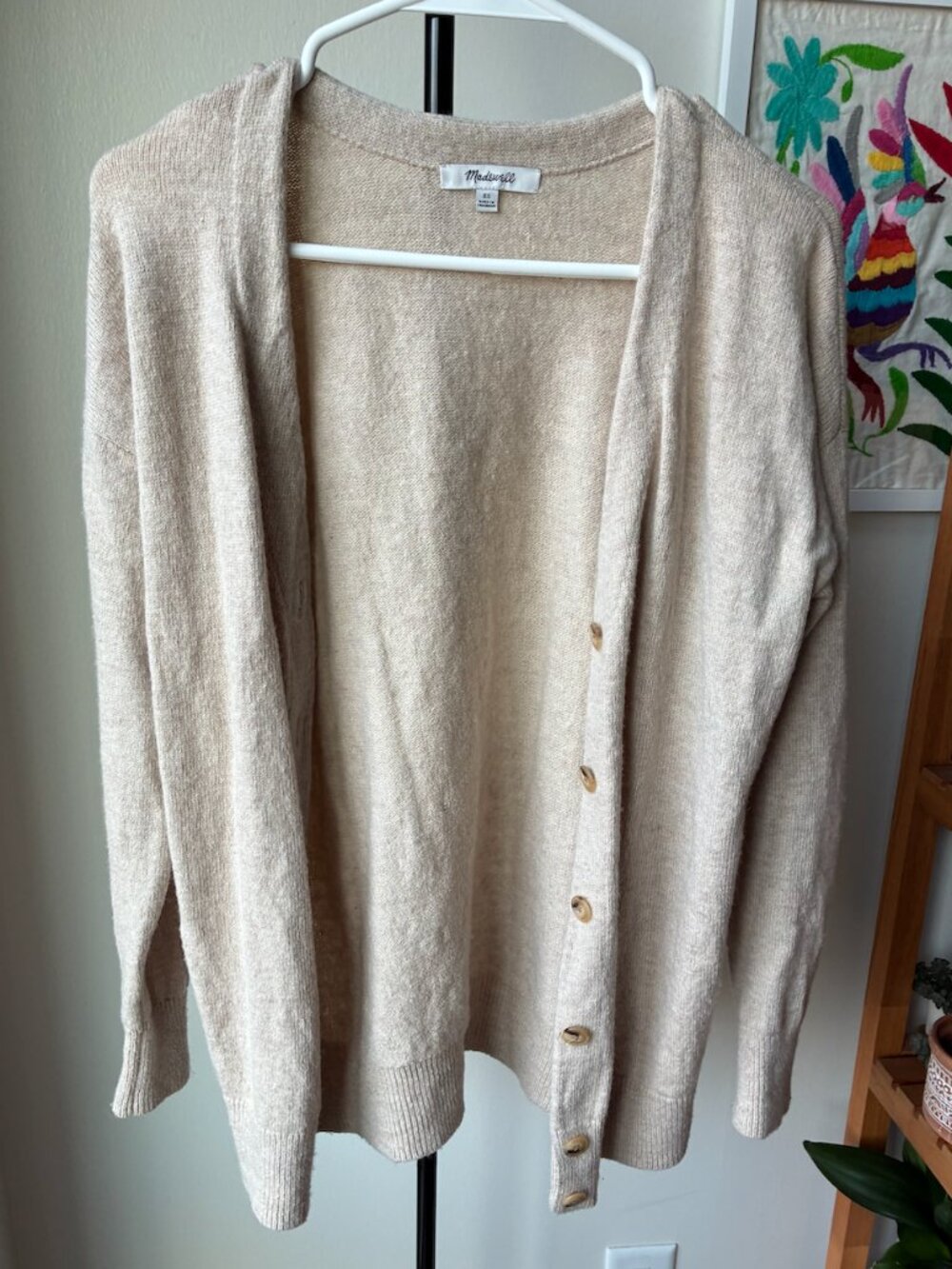 Madewell Wool-Blend Cream Cardigan - Size XS